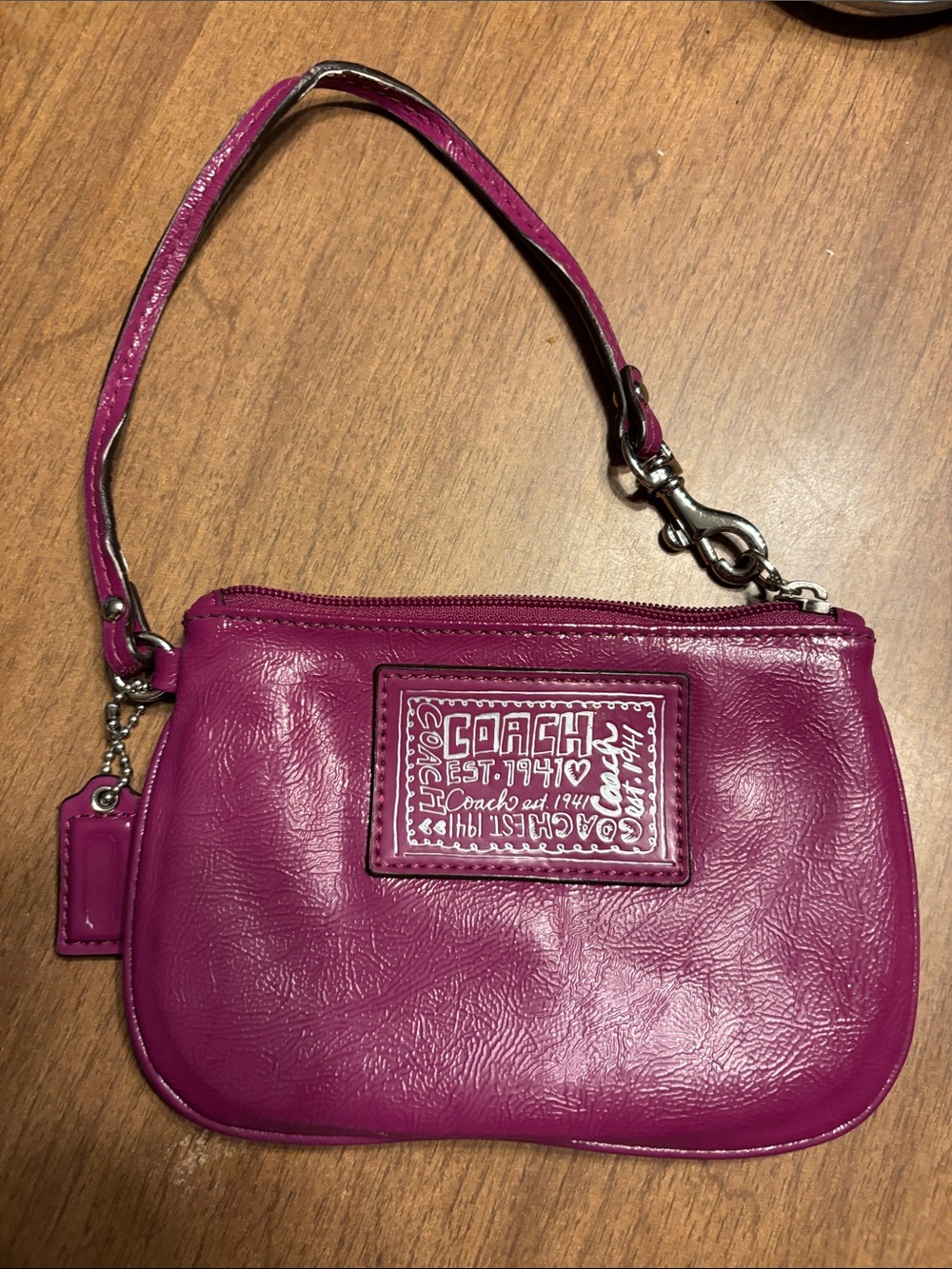 COACH Poppy  Leather Wristlet Clutch